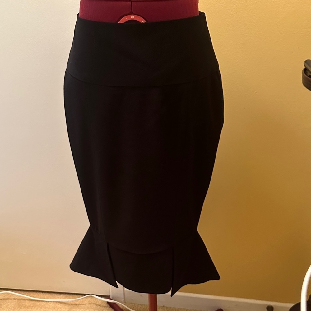 Vintage Venus Black Hi/Lo Trumpet Flare Pencil Skirt Women's